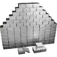 100 Silver Cotton Jewelry Bracelet Display Gift Boxes 3.75"