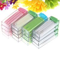 Yamalans Portable Plastic Toothpick 50 Pack Boxed Green No Smell Oral Dental Picks