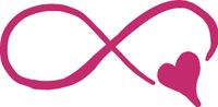 hBARSCI Infinite Love Vinyl Decal - 5 Inches - for Cars, Trucks, Windows, Laptops, Tablets, Outdoor-Grade 2.5mil Thick Vinyl - Pink