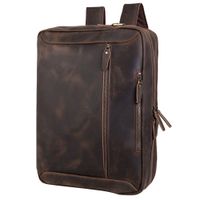 Tiding Convertible Leather Briefcase Backpack 17 Inch Laptop Case Business Messenger Shoulder Bag with YKK Zipper