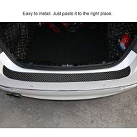 JoyShopping Universal Trunk Rear Guard Plate Sticker Car Rear Bumper Trim Anti-Kicked Scratch Protection Sticker Strip 3D Carbon Fiber Film Black CN -