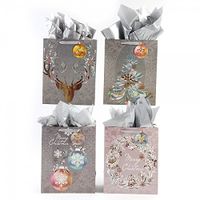 FLOMO Extra Large"Christmas Sophistication" Hologram Foil Gift Bags