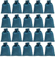 IBLUE 5”*7” Burlap Gift Pouches 20 Pack Drawstring Party Jewelry Wedding Favor Bag Candy Snack Sacks for DIY Craft Christmas Birthday P004 (Green)