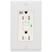 GFCI Outlet 15 Amp, UL Listed, Tamper-Resistant, Weather Resistant Receptacle Indoor or Outdoor Use, LED Indicator with Decor Wall Plates and Screws (White)