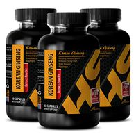 Weight Loss - Korean Ginseng 350MG Extract - Panax - 3 Bottles (180 Capsules)