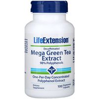 Mega Green Tea Extract (Decaffeinated), 100 vcaps by Life Extension (Pack of 6)