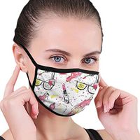 Elegant Fancy Pink Watch with Love Theme Splash Art Beauty Mouth Mask Earloop Face Mask Fashion Polyester Breathable Mask Windproof Face and Nose Cover - Reusable & Washable