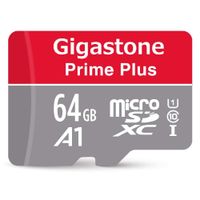 Gigastone 64GB Micro SD Card with Adapter, A1 V10 Run App for Smartphone, High speed Full HD available, Micro SDXC UHS-I U1 C10 Class 10 Memory Card