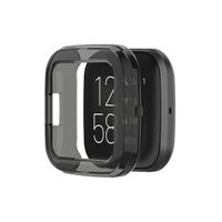 Shan-S Case Compatible for Fitbit Versa 2,Soft Ultra-Slim Crystal Clear TPU Shock-Proof Screen Protective Full Coverage Cover Shell Case Bumper Defense Edge for Fitbit Versa 2 Smartwatch