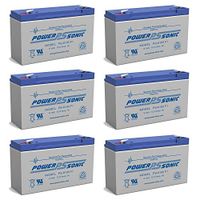 Power Sonic PS-6100 6V 12AH Battery Replaces 10Ah Enduring 3FM10 T2, 3-FM-10 T2-6 Pack