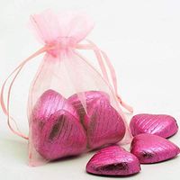 BalsaCircle 50 pcs 5x7-Inch Blush Organza Drawstring Bags - Wedding Party Favors Jewelry Pouch Candy Gift Bags