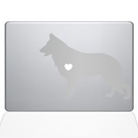 The Decal Guru I Love My German Shepherd Decal Vinyl Sticker, 13" MacBook Pro (2015 & Older Models), Silver (1381-MAC-13P-S)