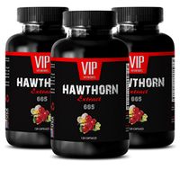 Fat Burner for Men - Hawthorn Extract 665MG - Natural Health Support - with GARLC and Cayenne - Premium - Hawthorne Powder Organic - 3 Bottles (360 Capsules)