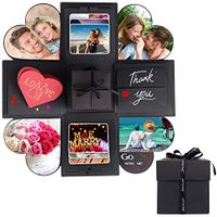 ESEOE Explosion Box, Surprise Box Scrapbooking DIY Handmade Photo Album As Birthday Gift/Anniversary Gift/Valentine Gift/Wedding Gift (Black)