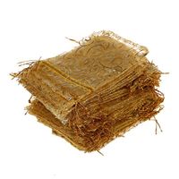 Tojwi 100pcs Organza Bags 3.5"x4.3"(9x11cm) Champagne Eyelash Pattern Drawstring Pouches Jewelry Party Wedding Favor Gifts Bags