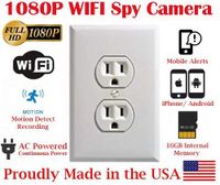 SecureGuard Elite 1080P HD WiFi Wireless IP AC Power Receptacle Outlet Hidden Security Nanny Cam Spy Camera with 16GB Memory (White)