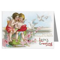 Vintage Cupids in Love Valentines Day Note Cards