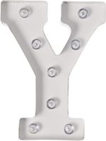 Darice White Metal Marquee Letter - Y - 9.87" Tall, White Finish