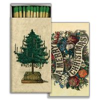 HomArt Large Decorative A Merry Christmas Tree Candle and Fireplace Wood Matches (Set of 2)