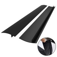 Kitchen Silicone Stove Counter Gap Cover, Easy Clean Heat Resistant Wide & Long Gap Filler, Seals Spills Between Counter, Stovetop, Oven, Washer & Dryer, Set of 2 (25 Inches, Black)