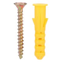 Board Wall Plastic Anchor, Expandable Anchor Tube Tapping Screw Strong Anti Rotation Fixing Tool Square Cut Bolt for Concrete Brick Dry Wall (8mm 25 Pcs/Package)