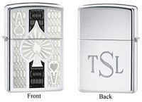 Personalized Zippo Ace High Polish Chrome Lighter with Free Roman Monogram