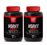 Horny Goat Weed with Maca 1000mg Natural Supplement with Mucuna Pruriens, Muira Puama, Panax Ginseng Root and Tongkat Ali Powder for Stamina (2 Bottles 120 Capsules)