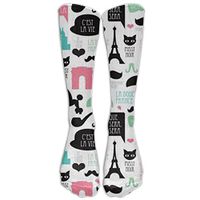 Paris Poodle Moustache Unisex Knee High Socks Fashion 3D Print Winter Long Sports Stockings Football Sock