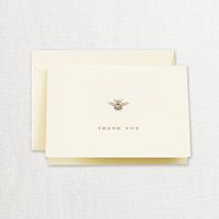Crane Set of 10 Engraved Ecru Bumble Bee Thank You Note