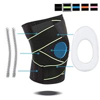 Professional Knee Brace Compression Sleeve - Adjustable Non-Slip Knee Braces for Men Women with Side Stabilizers & Gel Pad, Best Knee Support for Meniscus Tear, Arthritis, Pain Relief, Injury Recovery