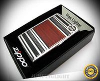 High Polish Chrome Steel & Wood Design Windproof Pipe Lighter 28676 - Premium Lighter Fluid (Comes Unfilled) - Made in USA!