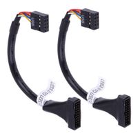 Vanpower USB 3.0 20 Pin Male to Female USB 2.0 9 Pin Motherboard Male/Female Housing Adapter Converter Cable USB Motherboard Connector (2 Pcs)