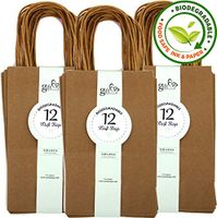 36 Count Premium Quality Natural Brown Kraft Bag, Birthday Party Gift Favor Bag Set, Biodegradable Paper(36CT, Solid Small)