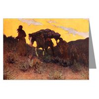 Twelve Vintage Cowboy Art Notecards of Frederick Remington 1908 Painting"The Warrior's Last Ride"
