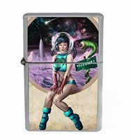Customized Collectables Space Sluts Ver2 Sci-Fi Pinup Pulp Flip Top Oil Cigarette Lighter