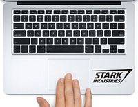 Stark Industries Iron Man Avengers Marvel Printed Trackpad Clear Vinyl Decal Sticker Compatible with Apple MacBook Pro Air 11" 12" 13" 15" All Years Laptop Trackpad Keyboard (15" Macbook Pro Retina)