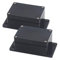 Zulkit Junction Box ABS Plastic Dustproof Waterproof IP65 Universal Electrical Boxes Project Enclosure with Fixed Ear Black 3.94 x 2.68 x 1.97 inch (100 x 68 x 50 mm)(Pack of 2)