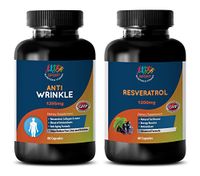 antioxidant Blend - Anti Wrinkle - RESVERATROL 1200 - Green Tea Supplement - (2 Bottles Combo)