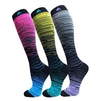 Compression Socks for Men & Women(3 Pairs),15-20mmHg is Best Stockings for Running,Nurses,Athletic,Medical,Pregnancy,Travel-Boost Performance,Blood Circulation&Recovery(Multicoloured 5,Small/Medium)