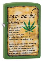 Personalized Custom Message Engraved on Back Cannabis Design Indoor Outdoor Windproof Zippo Lighter