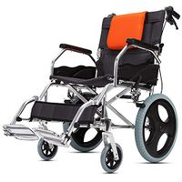 Folding Wheelchair Wheelchair Folding Light Elderly Disabled Persons Hand-Propelled Walkers Elderly Non-Inflatable Ultra-Light Portable Folding Non-Slip Lite Footrests Wide Can Bear 150kg Push Type