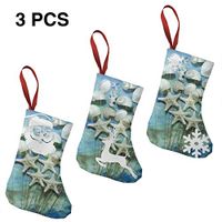 Christmas Stockings Gift Bag Seashell Starfish Bouquet Stems Stylish for Funny Xmas Party