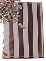 30" X 417' White Silver Stripe Gift Wrap