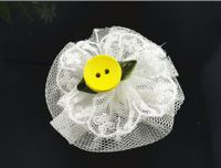 16pcs Round Lace Button Flower Appliques/craf/sewing Pick Color (White)