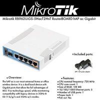 MikroTik hAP ac RB962UiGS-5HacT2HnT RouterBOARD Dual Concurrent Triple Chain 2.4/5GHz AP