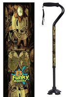 Adjustable Walking Cane Foam Handle Quad Footed Four Pointed Cane Tip Steampunk World