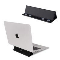 Elegant Choise Laptop Stand PU Suction Cell Phone Stand Waterproof Non-Slip Tablet Stand Suitable for Notebook MacBook Galaxy Note10 Plus/Note10 iPhone 11pro max Home Office Travel 8.3x7.5inch Black