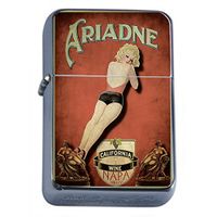 Perfection In Style Silver Flip Top Oil Lighter Vintage Wine Ads Design 023