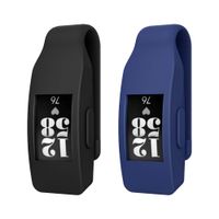 MoKo 2-Pack Clip Holder Compatible with Fitbit Inspire/Inspire HR, Soft Silcone Clip Clasp Case Women Men for Fitbit Inspire/Inspire HR - Black & Navy Blue