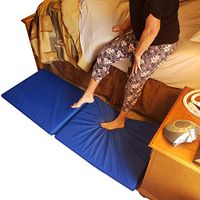 Roscoe Medical Bedside Floor Mat for Fall Protection - Folding Vinyl Floor Mat for Elderly Safety and Bedside Assistance - Blue